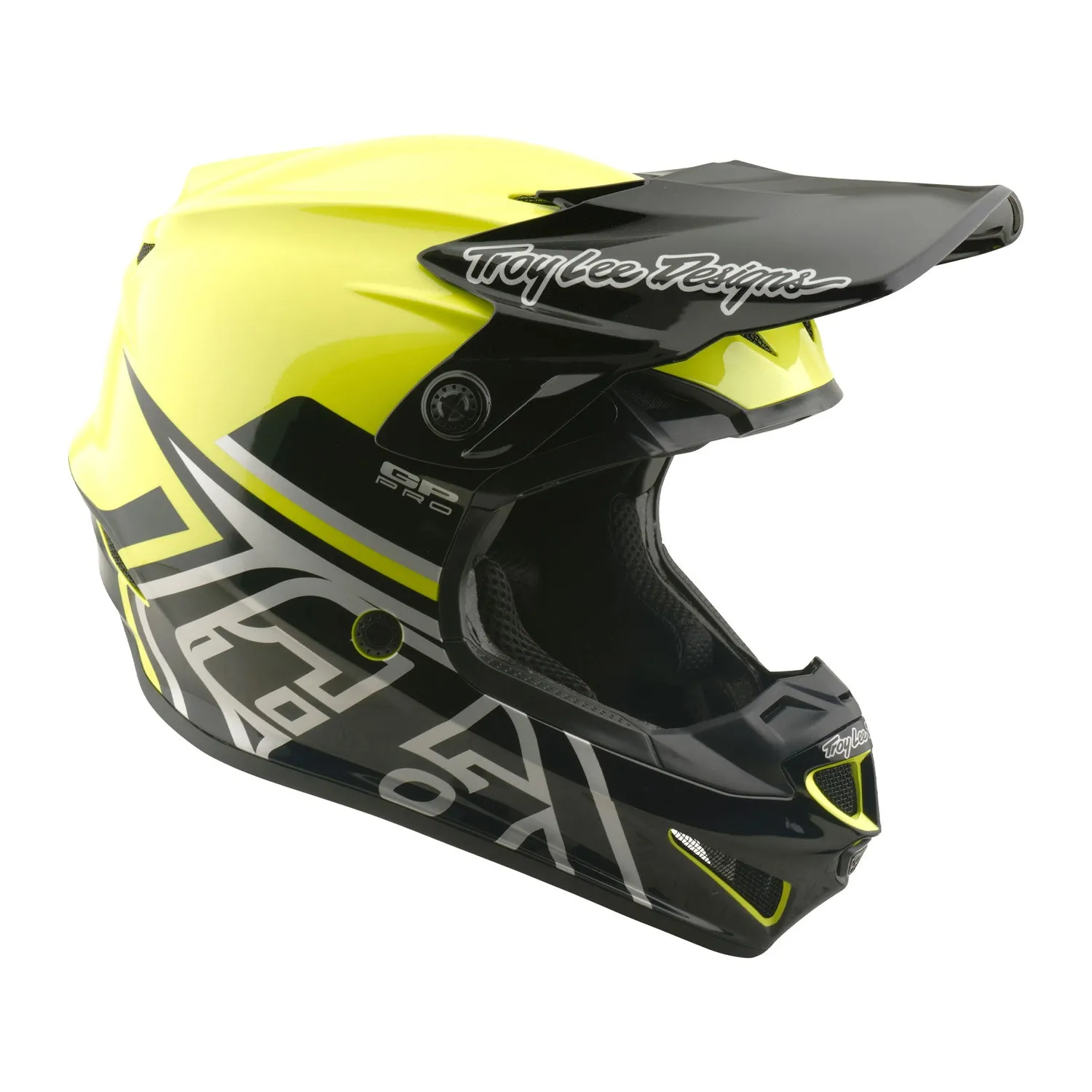 Troy Lee Designs GP Pro casco moto bimbo giallo fluo MIPS