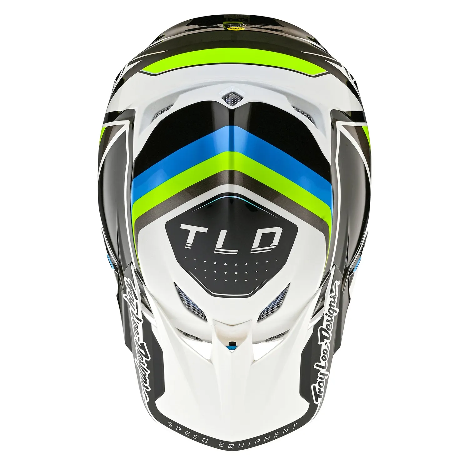 Troy Lee Designs SE5 Composite casco moto bianco blu MIPS