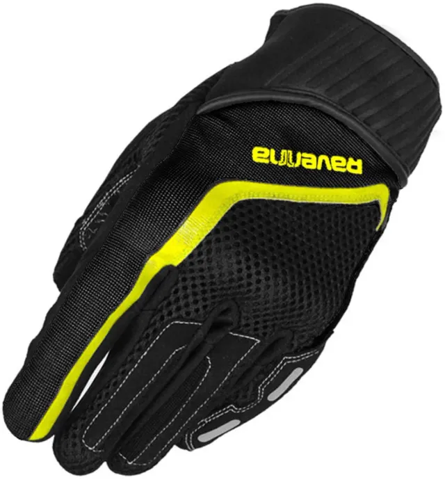 Ravenna Apparel guanti moto estivi nero giallo touchscreen