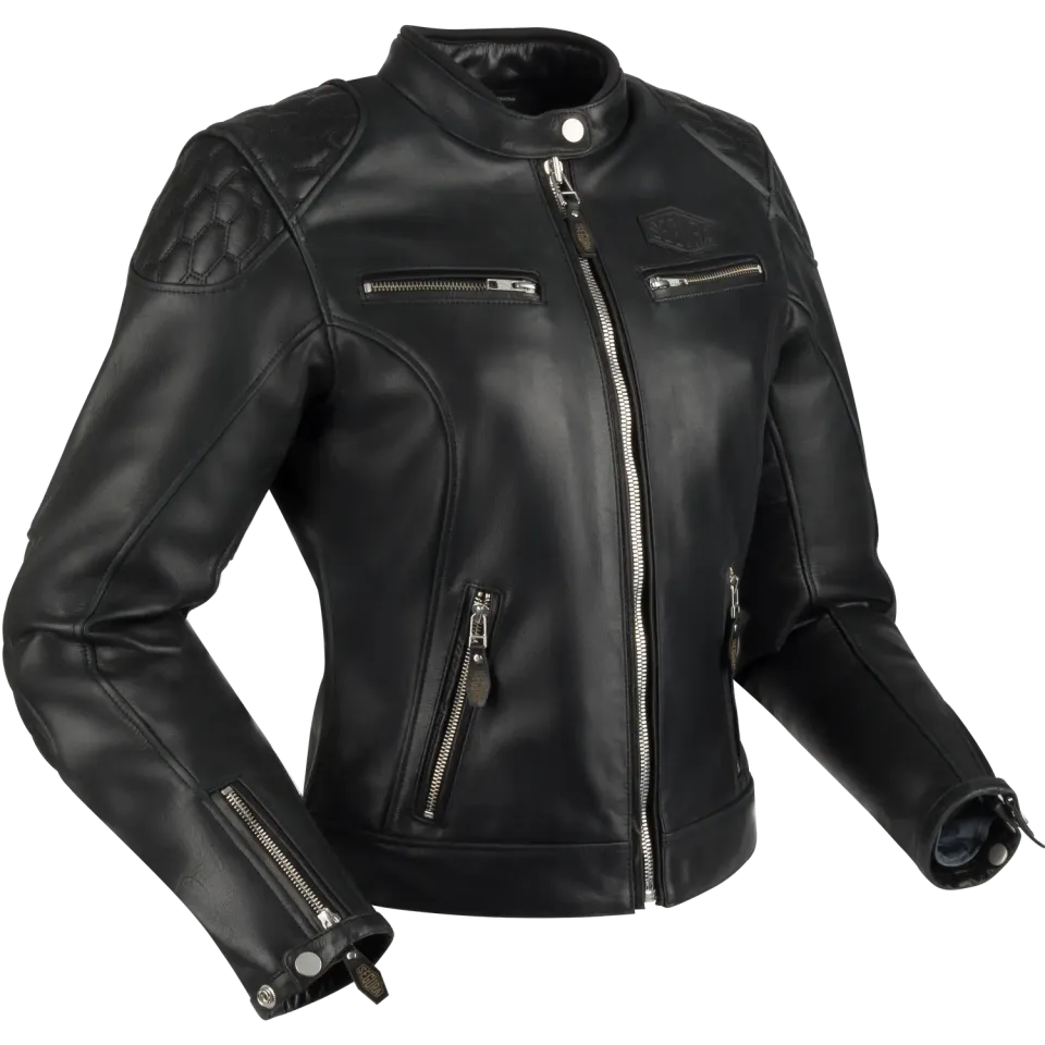 Segura Lady Curtis giacca moto pelle donna nero protettiva