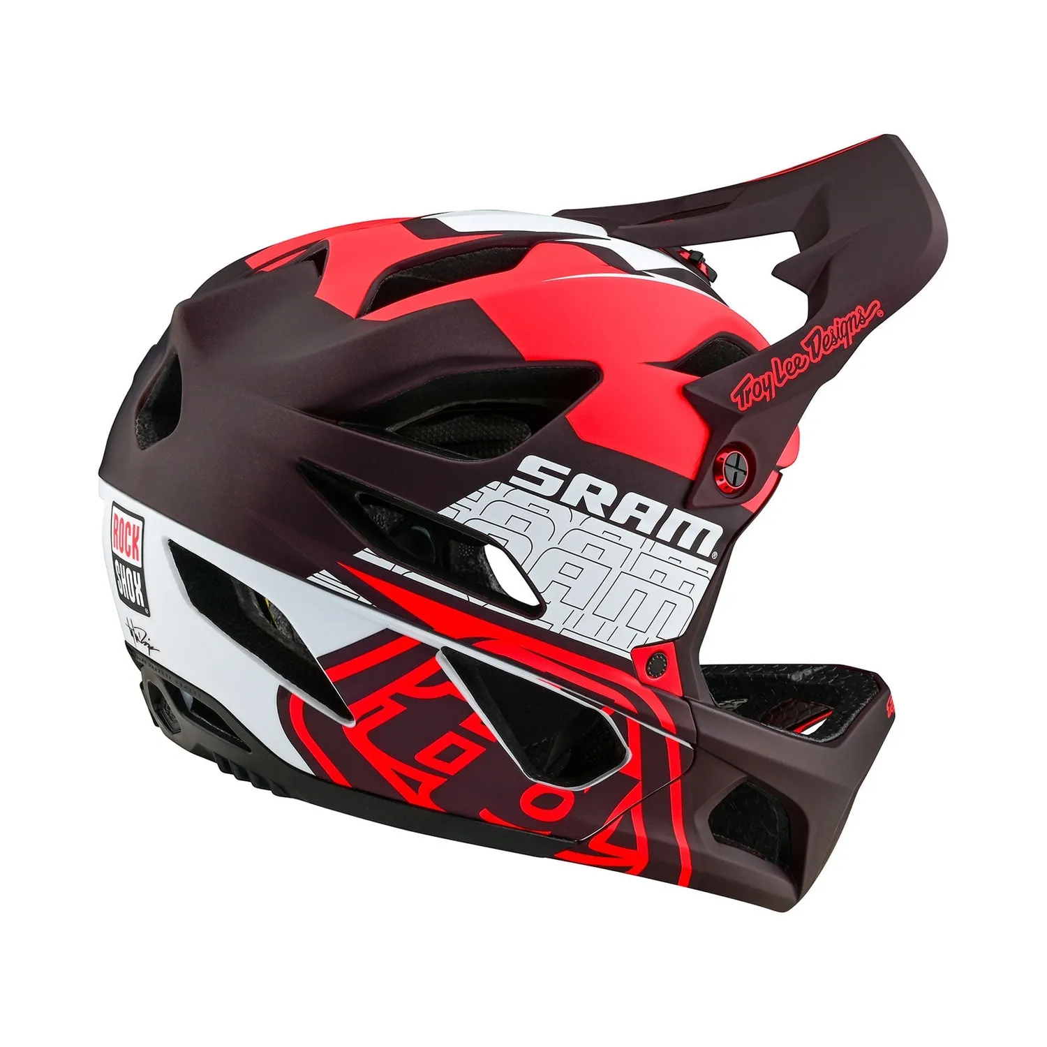 Troy Lee Designs Stage W/MIPS SRAM Vector casco bici rosso