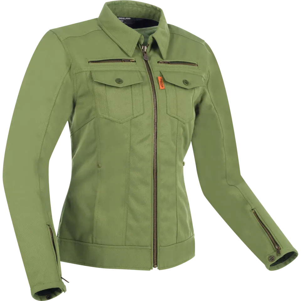 Segura Lady Patrol giacca moto donna kaki impermeabile