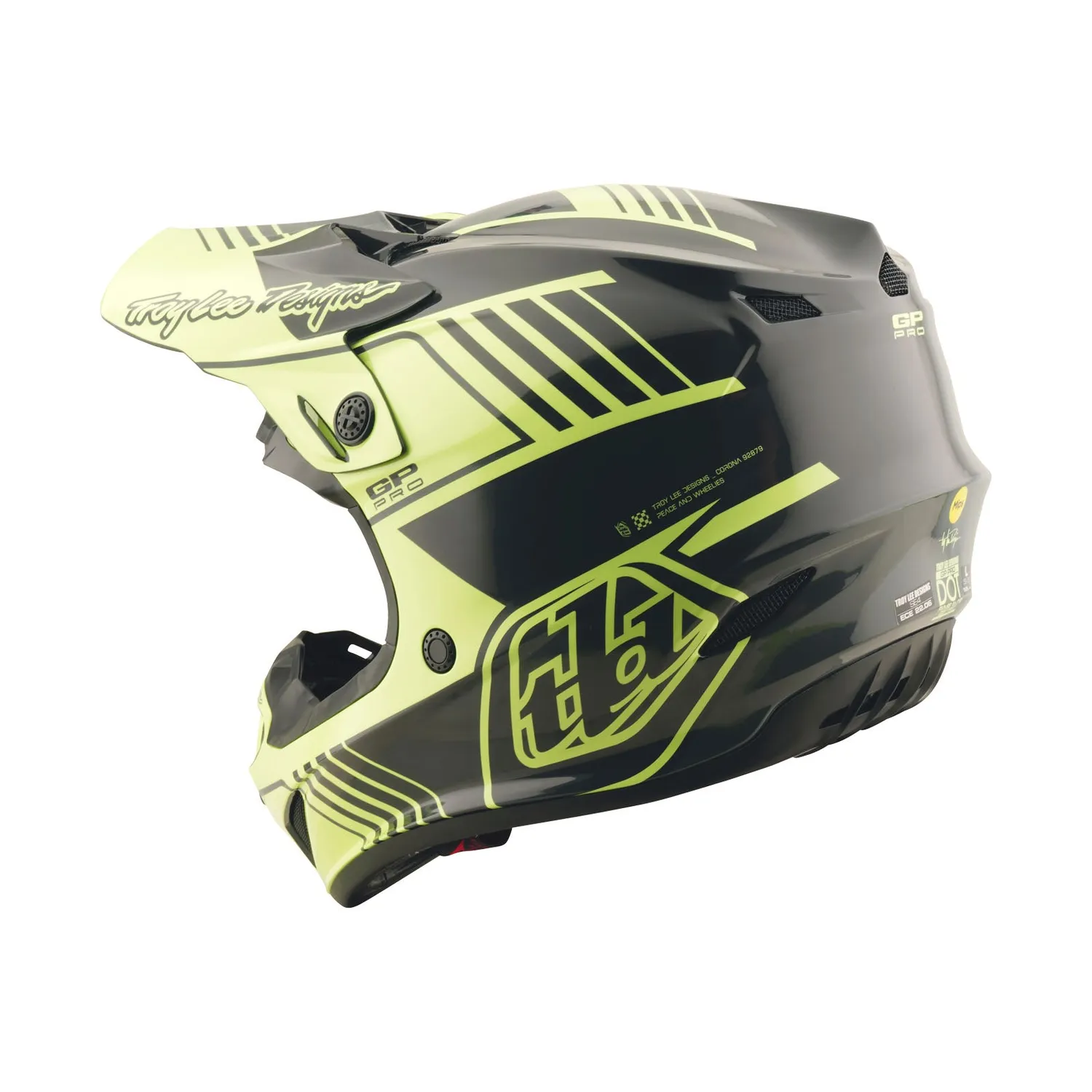 Troy Lee Designs GP Pro Segment casco moto giallo nero MIPS