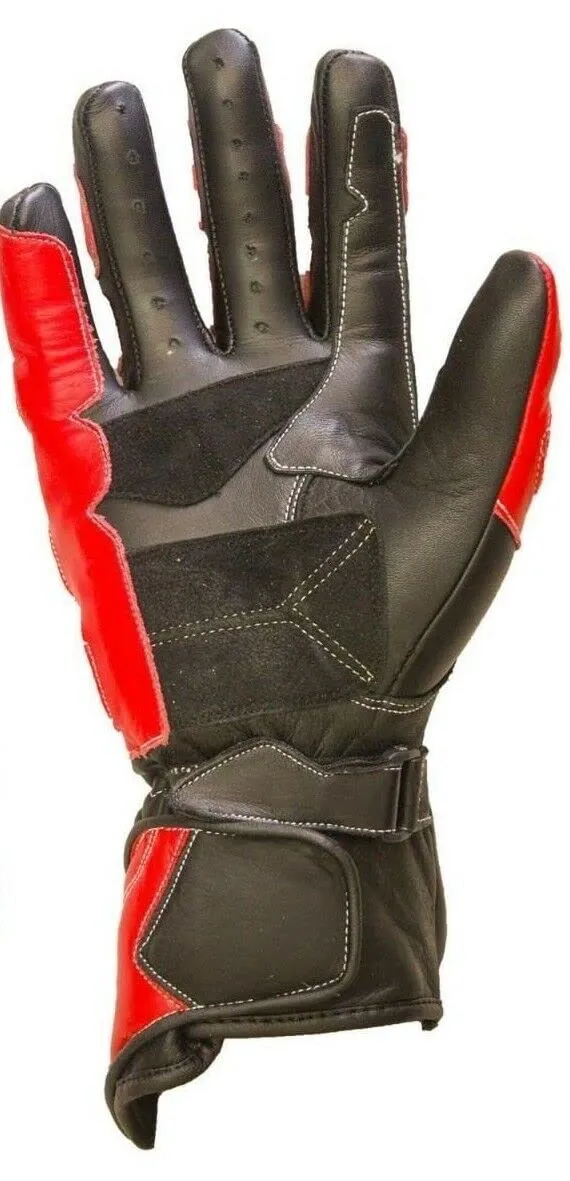 Bi Esse guanti moto pelle racing protezioni rigide