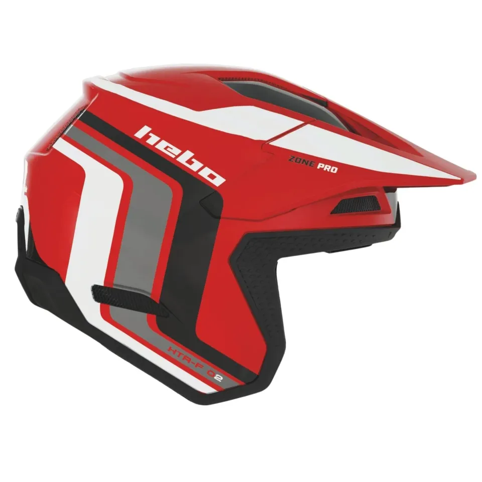Hebo Zone Pro Classic casco trial rosso fibra omologato