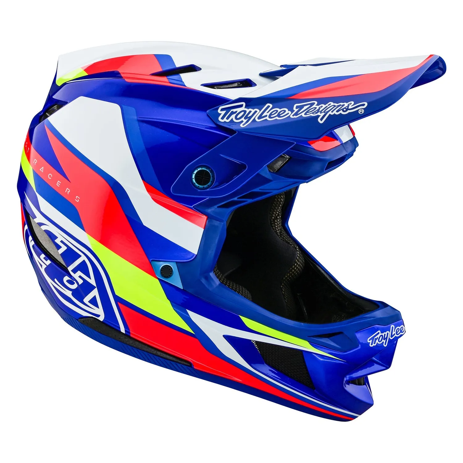Troy Lee Designs D4 Omega casco bici bianco blu