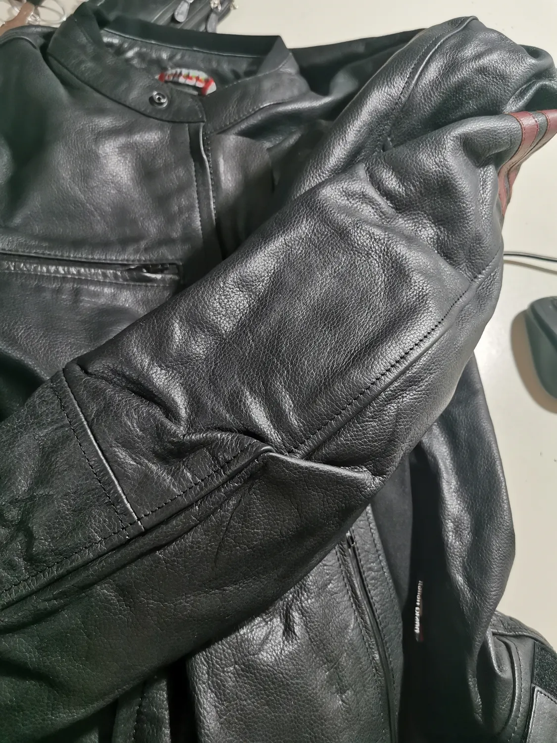Bi Esse Giacca Moto Pelle Vintage Cafe Racer L