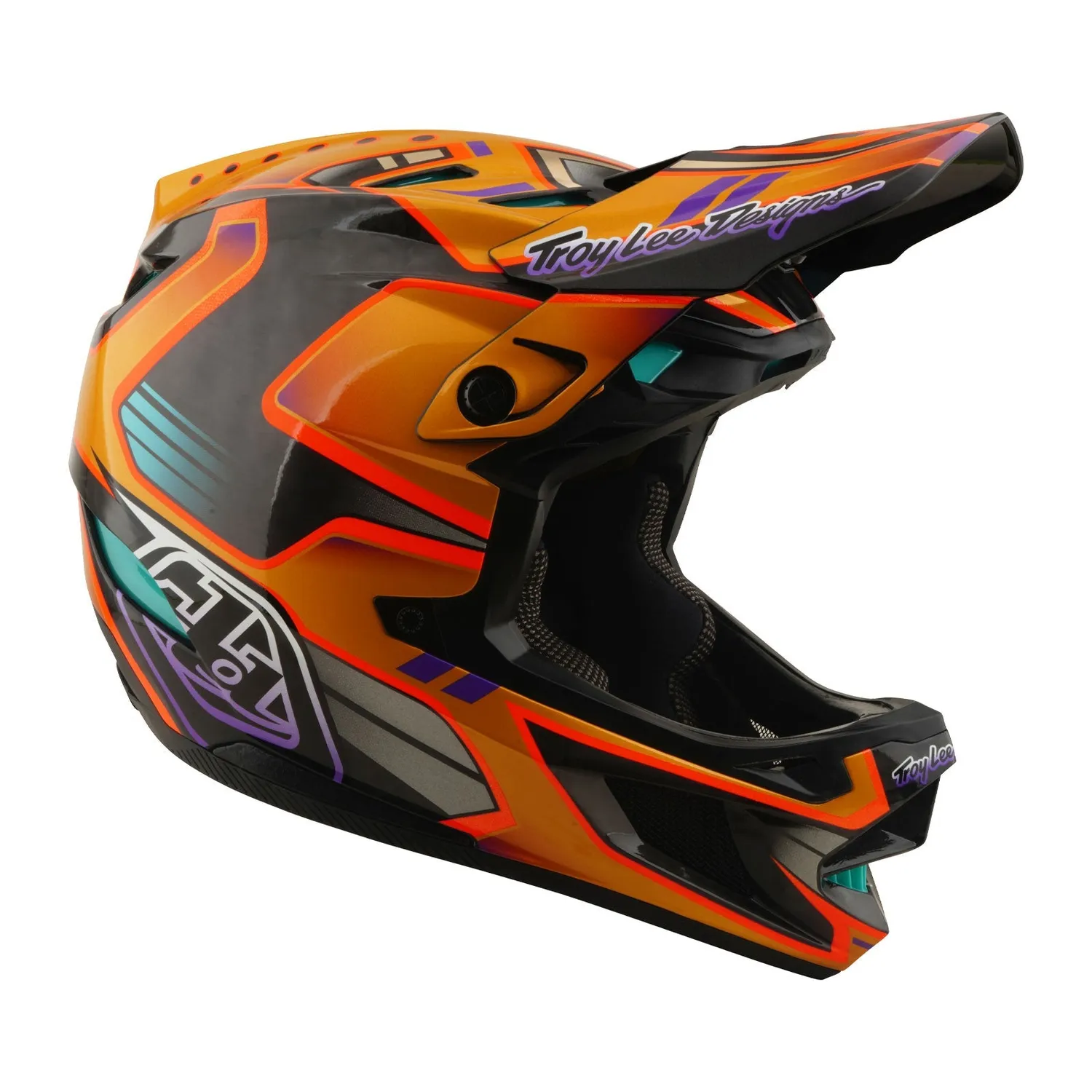 Troy Lee Designs D4 Carbon Casco Crest Gold downhill
