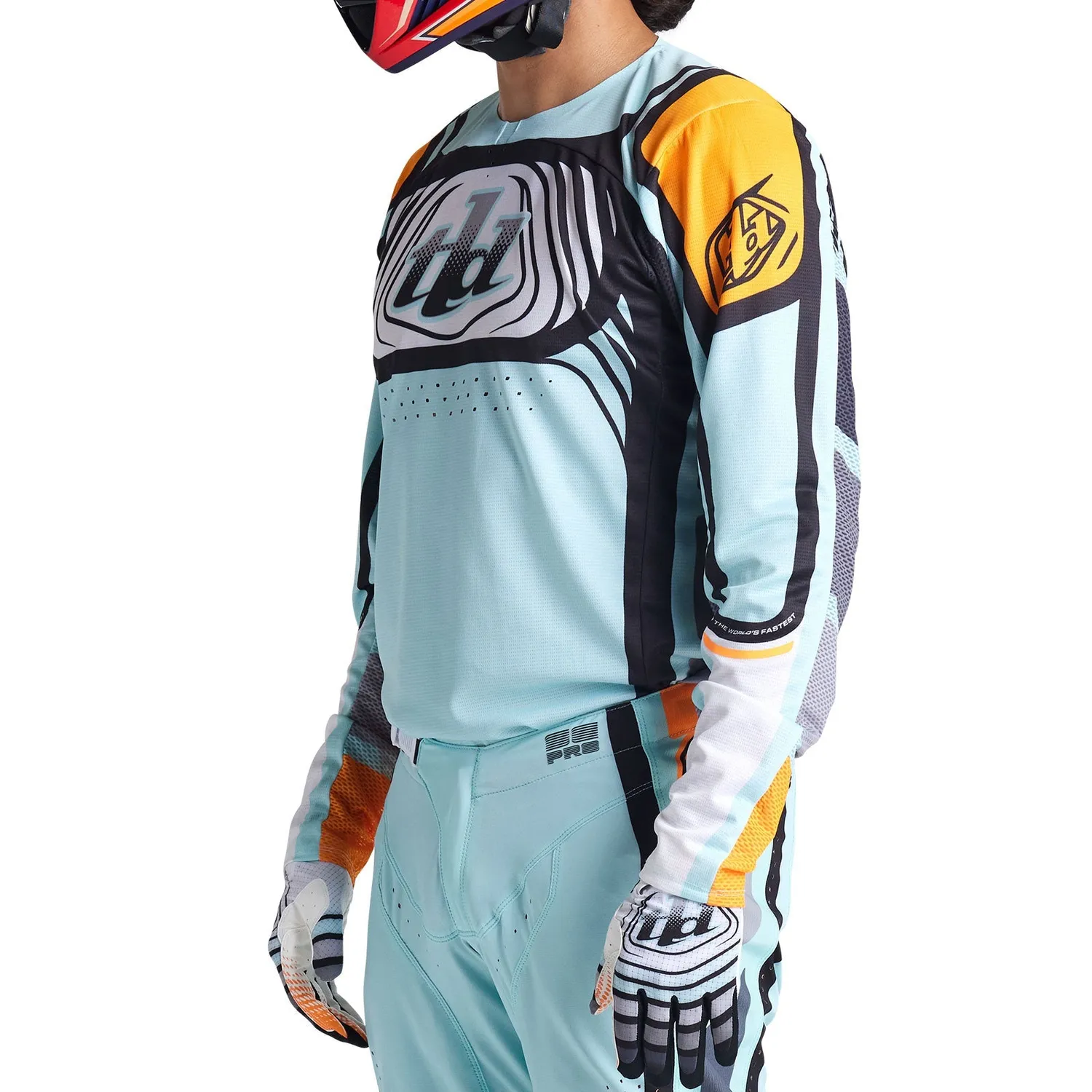 Troy Lee Designs SE Pro Wavez maglia moto bleached aqua ventilata