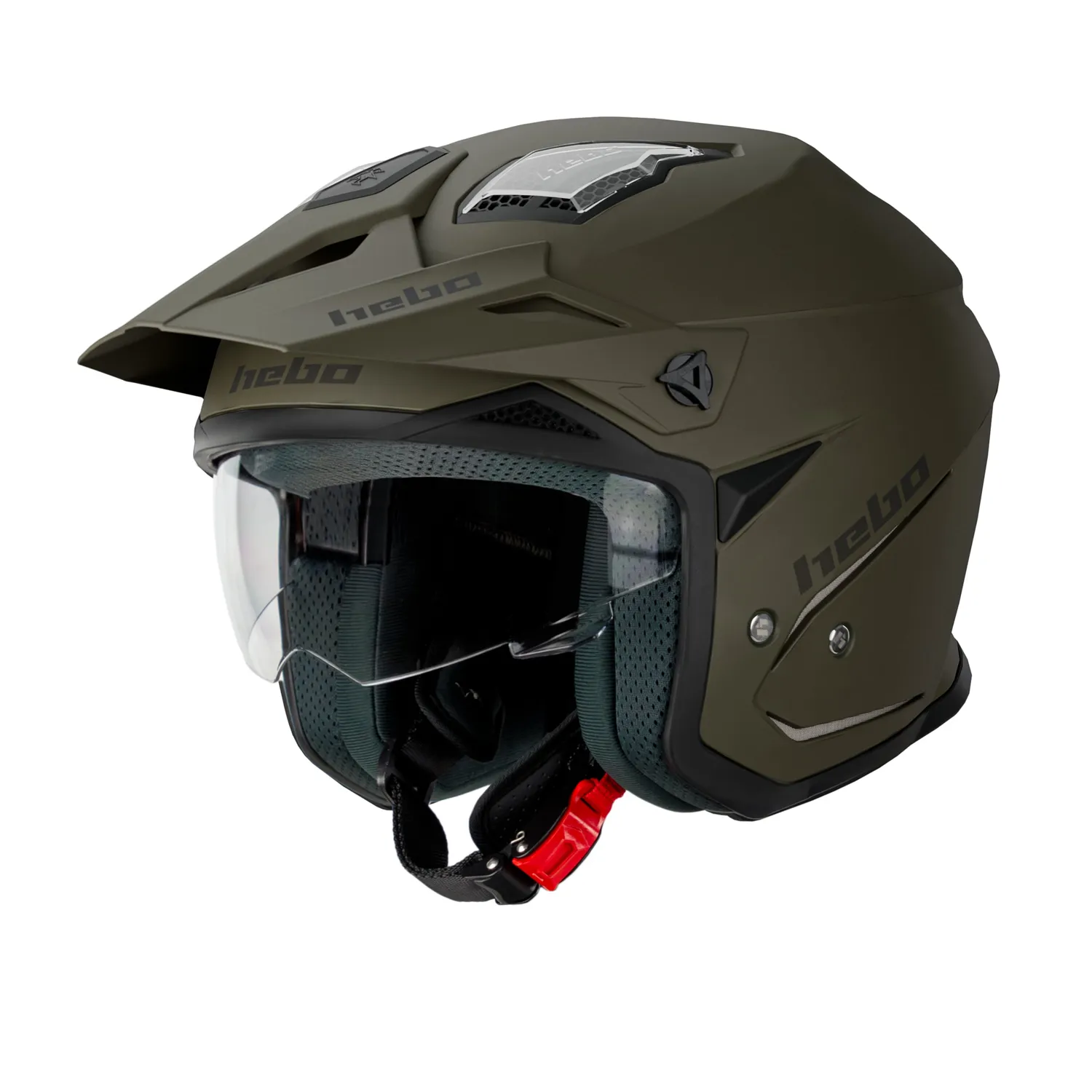 Hebo Zone 5 Duo casco trial verde visiera sole 1220 g