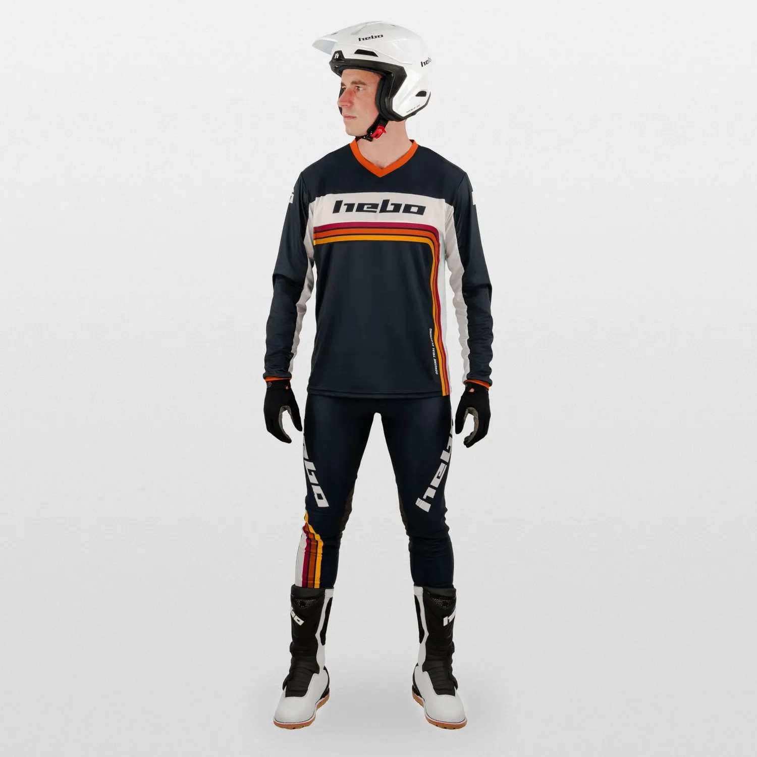 Hebo Pro Trial Retro pantaloni trial rossi ginocchiere