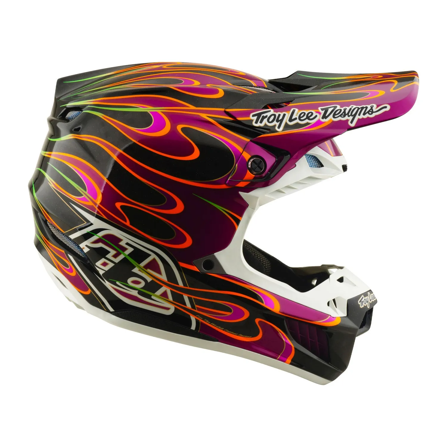 Troy Lee Designs SE5 Carbon casco moto nero viola Mips