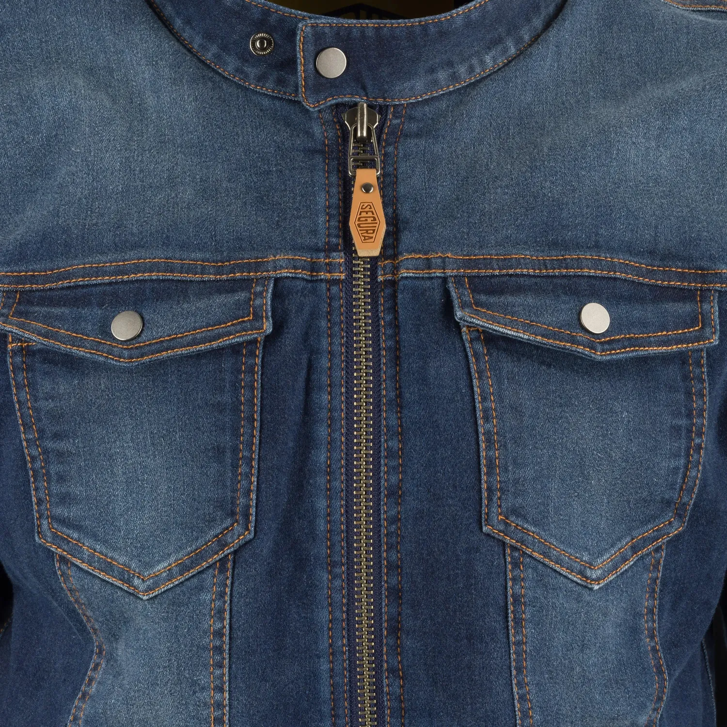 Segura Hunky giubbotto moto uomo blu in denim elasticizzato