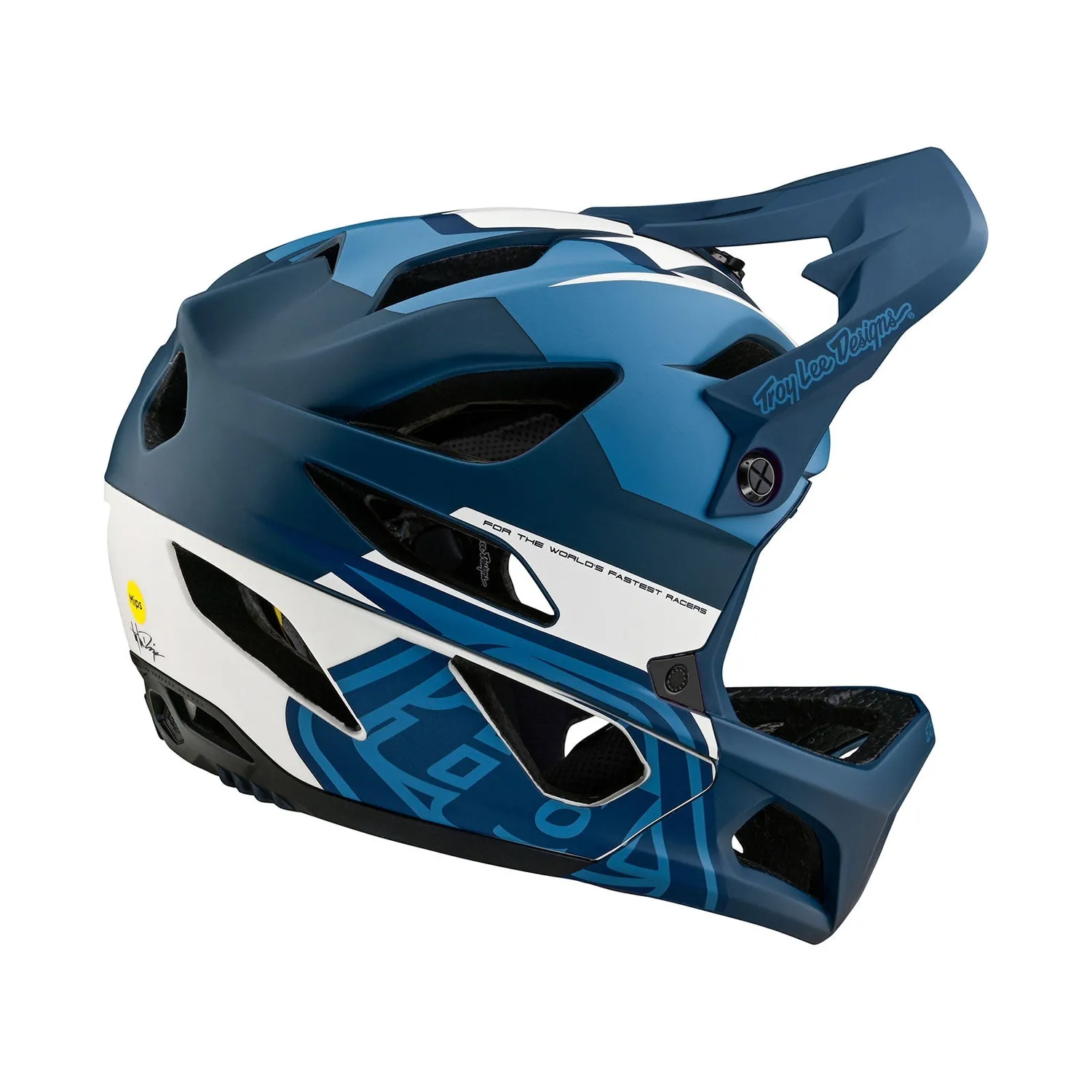 Troy Lee Designs Stage Vector Casco Integrale Bici Blu MIPS