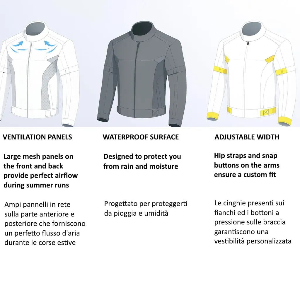 Bi Esse Giacca Moto Impermeabile 4 Stagioni XS con Protezioni