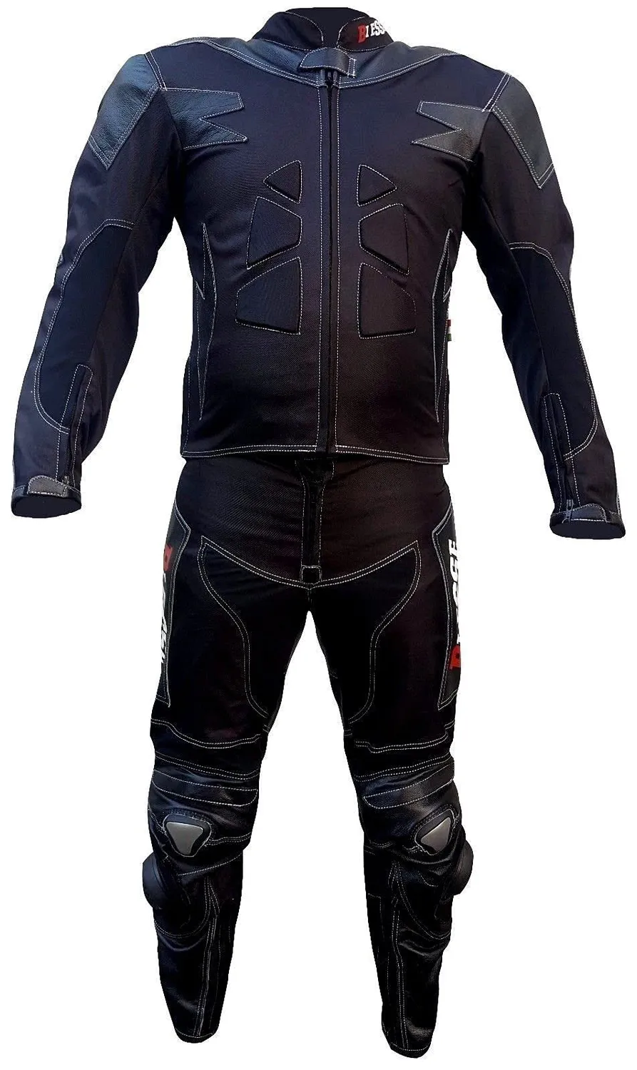 Bi Esse Tuta Moto Pelle 2 Pezzi Divisibile con Titanio