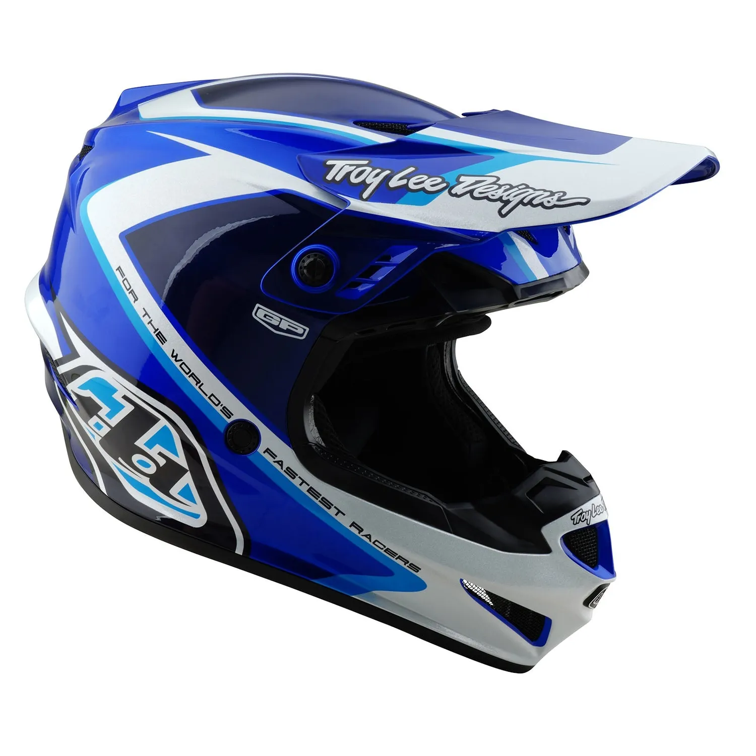 Troy Lee Designs GP Shutter casco moto bambino blu