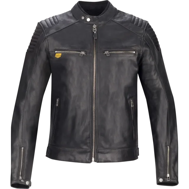 Segura Robby Giacca Pelle Moto Uomo Nero Body Fit