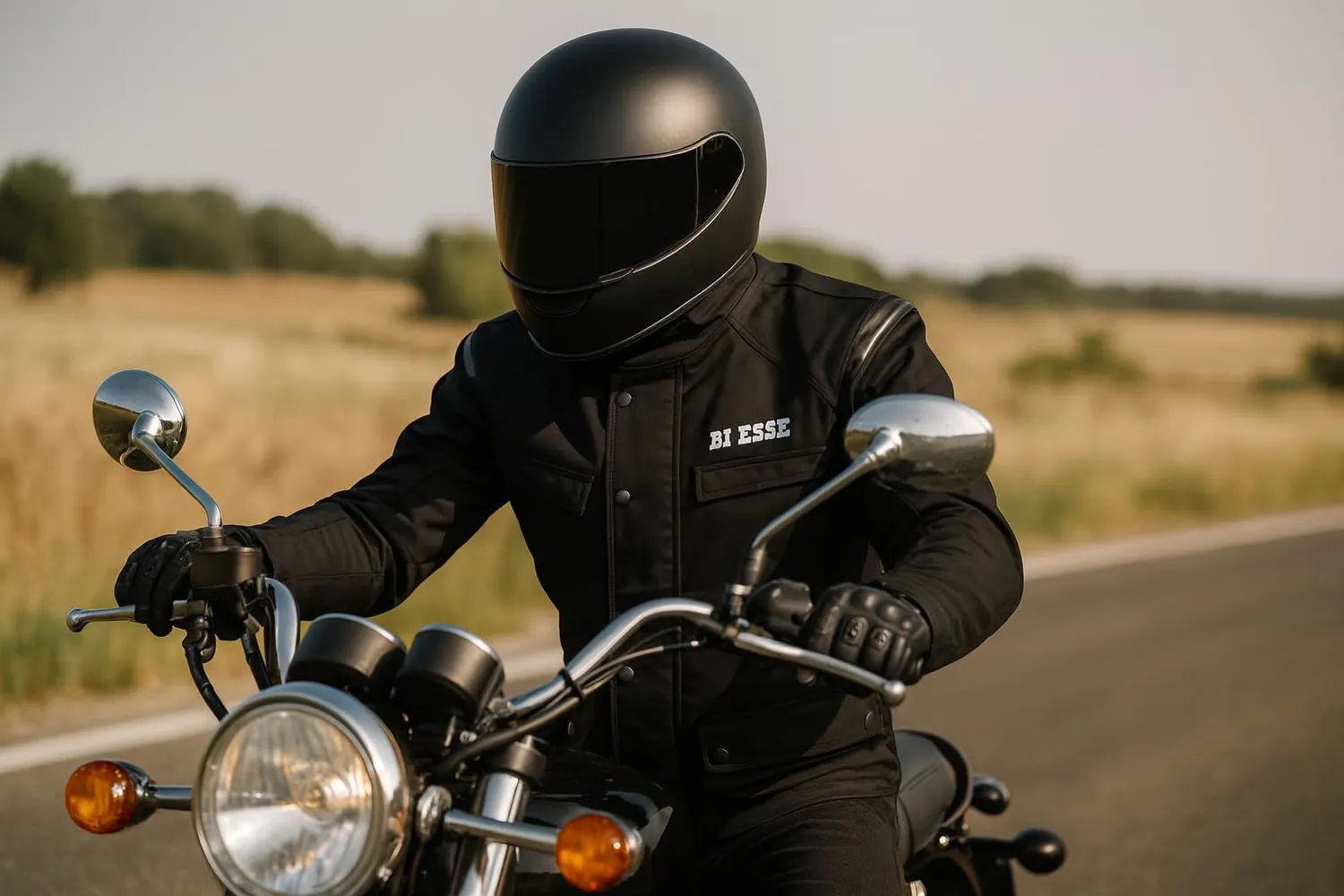 Bi Esse Giacca Moto Cordura Impermeabile 4XL Nero