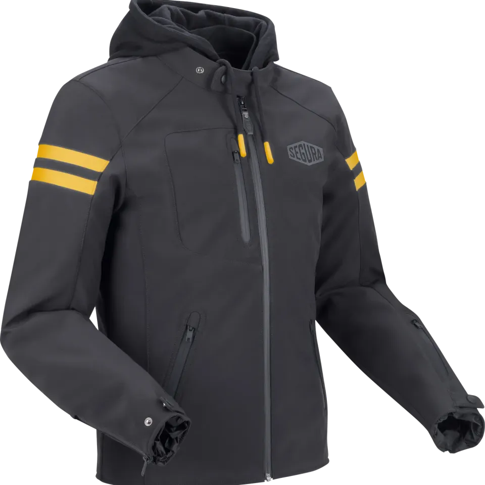 Segura Ritchy Giacca Moto Nero Giallo Impermeabile