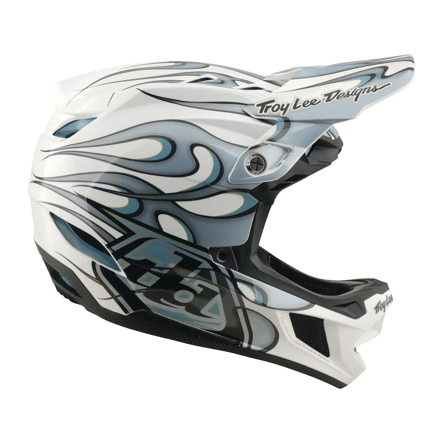 Troy Lee Designs D4 Composite Torched casco bianco argento MIPS