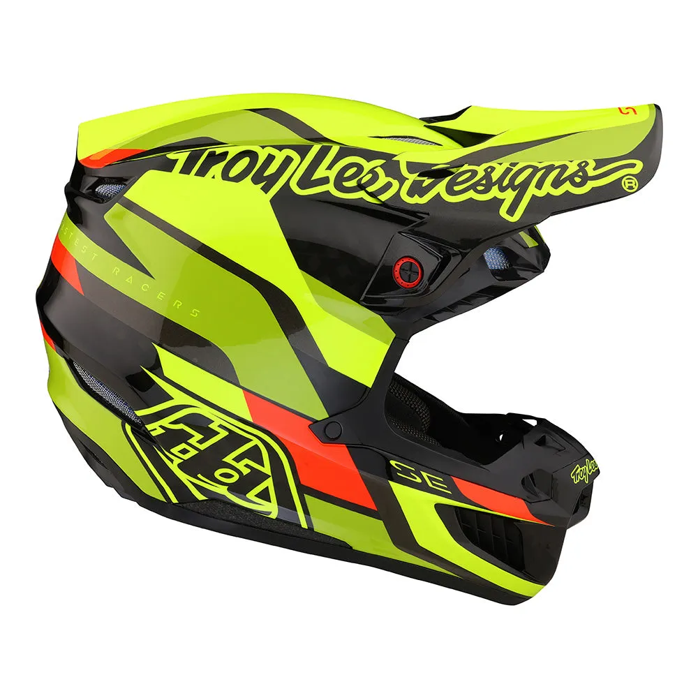 Troy Lee Designs SE5 Carbon W/MIPS Omega casco cross nero giallo