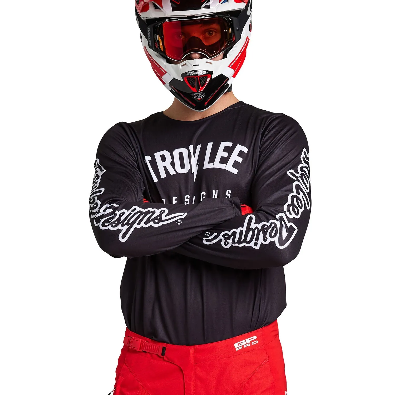 Troy Lee Designs GP Pro Boltz maglia moto nera rinforzata quotidiana