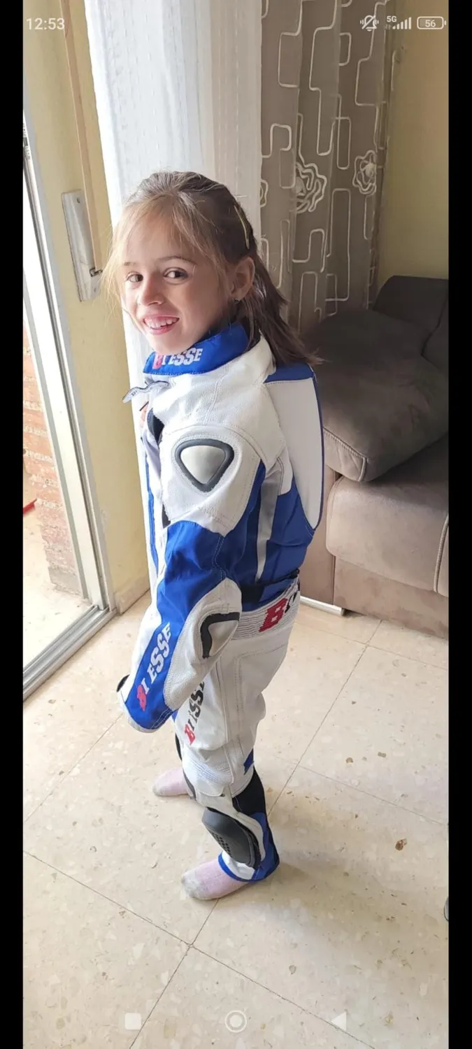 Bi Esse Tuta Minimoto Bambino Pelle 3XS Nero Arancio