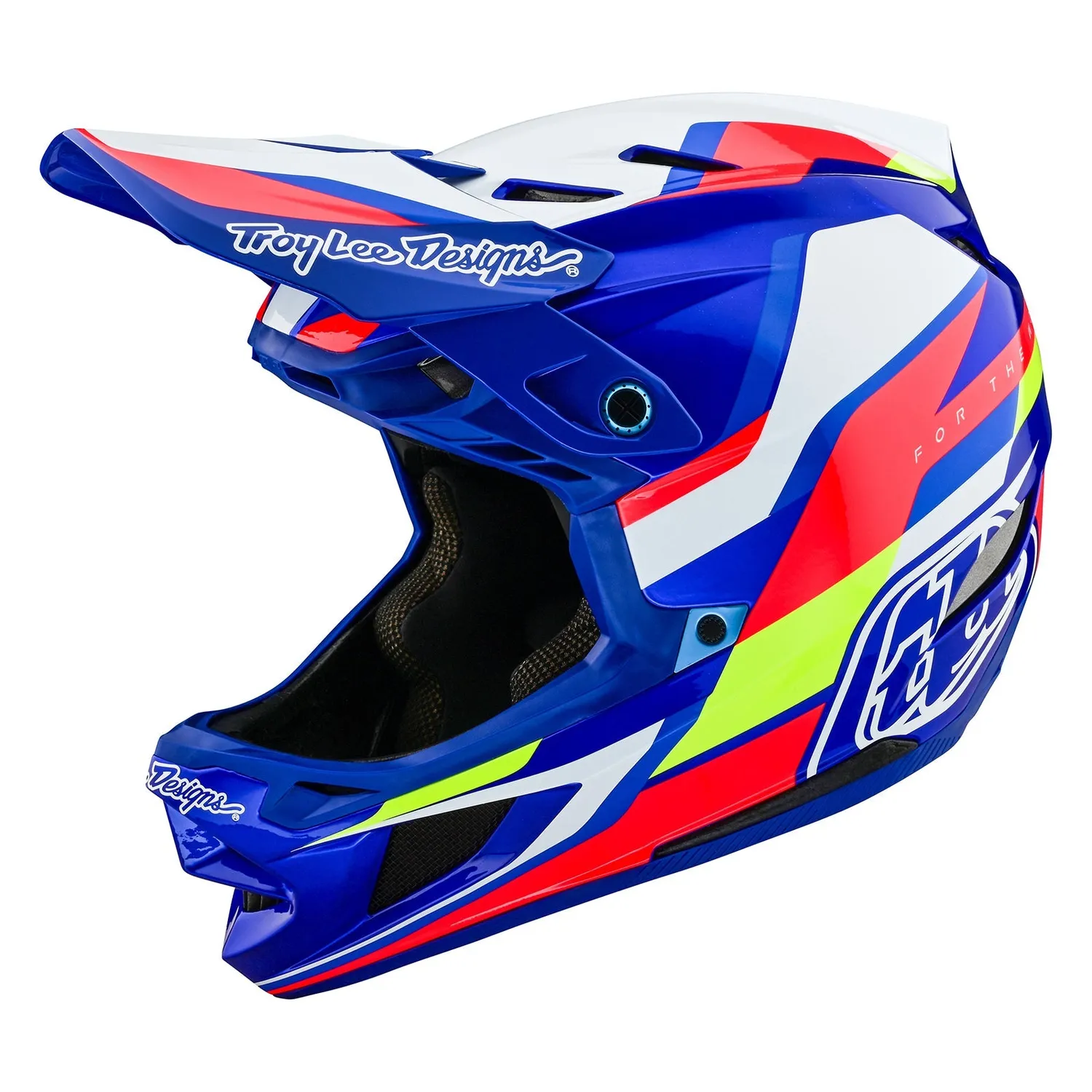 Troy Lee Designs D4 Omega casco bici bianco blu
