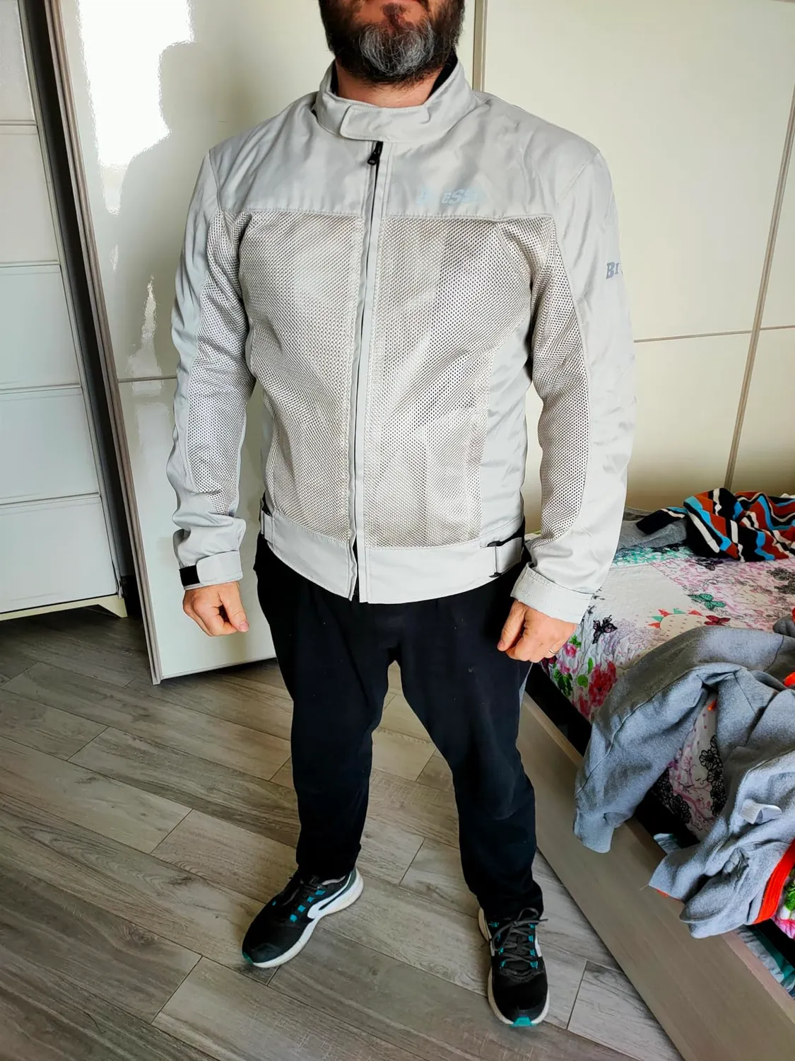 Bi Esse Giacca Moto Estiva Traforata XS Grigio