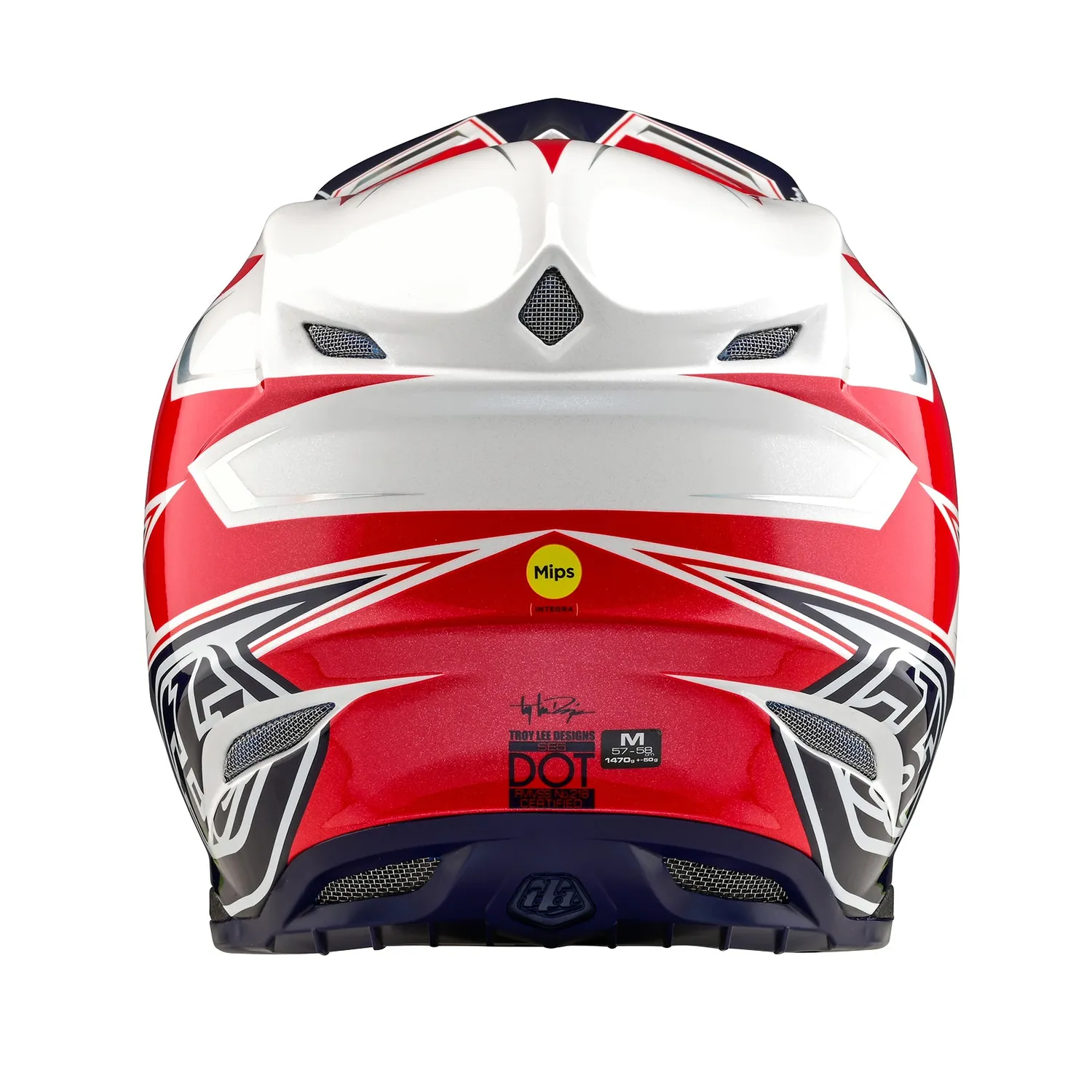 Troy Lee Designs SE5 Oakley casco moto White Blue MIPS