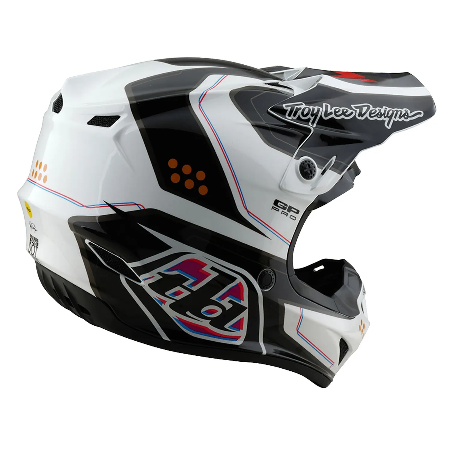 Troy Lee Designs GP Pro Trooper casco moto bianco MIPS leggero
