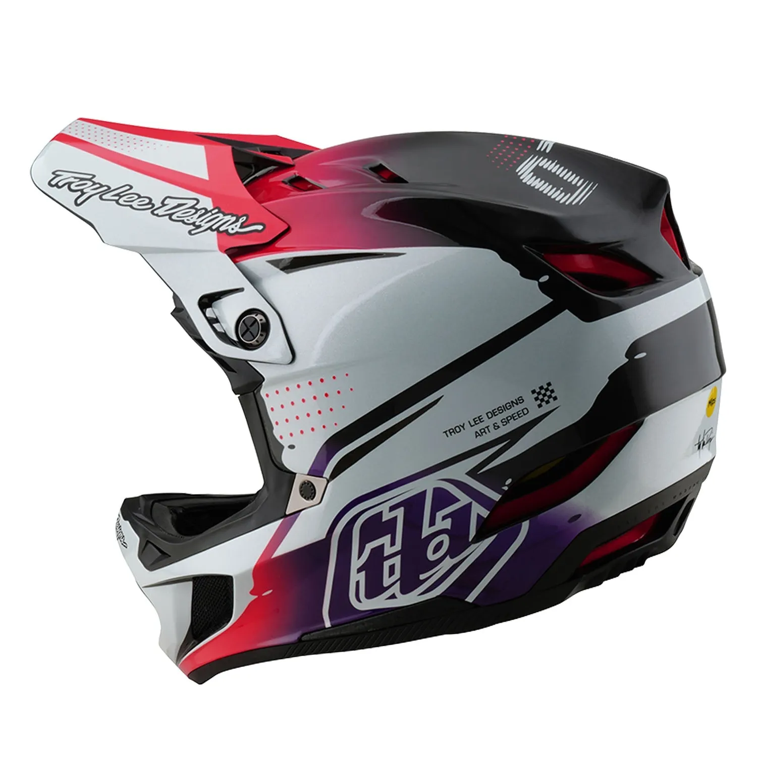 Troy Lee Designs D4 Carbon MIPS Drip casco integrale bianco carbonio
