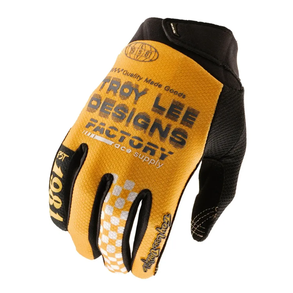 Troy Lee Designs GP Pro Factory guanti moto oro touchscreen