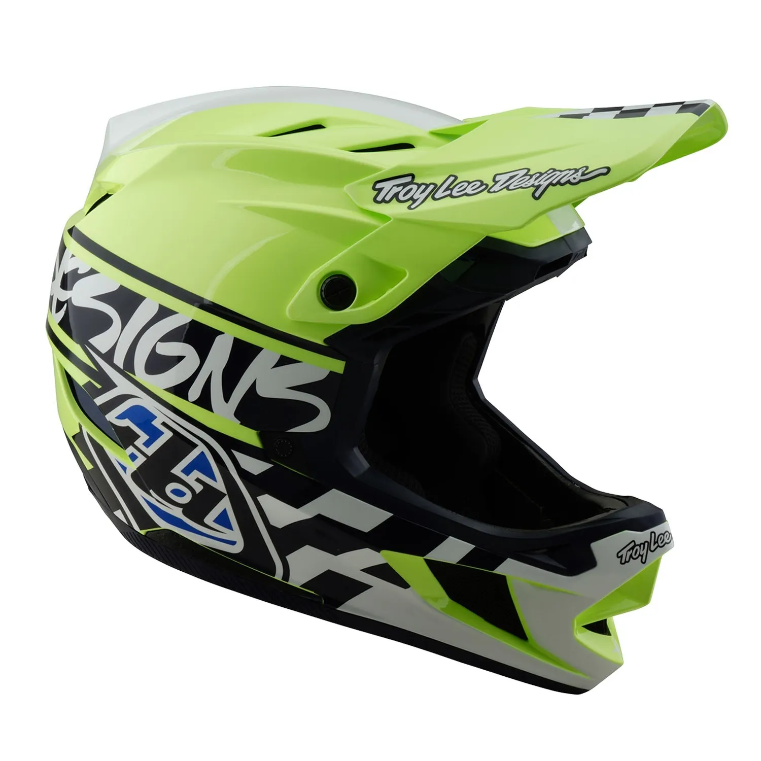 Troy Lee Designs D4 Polyacrylite MIPS casco mtb navy giallo