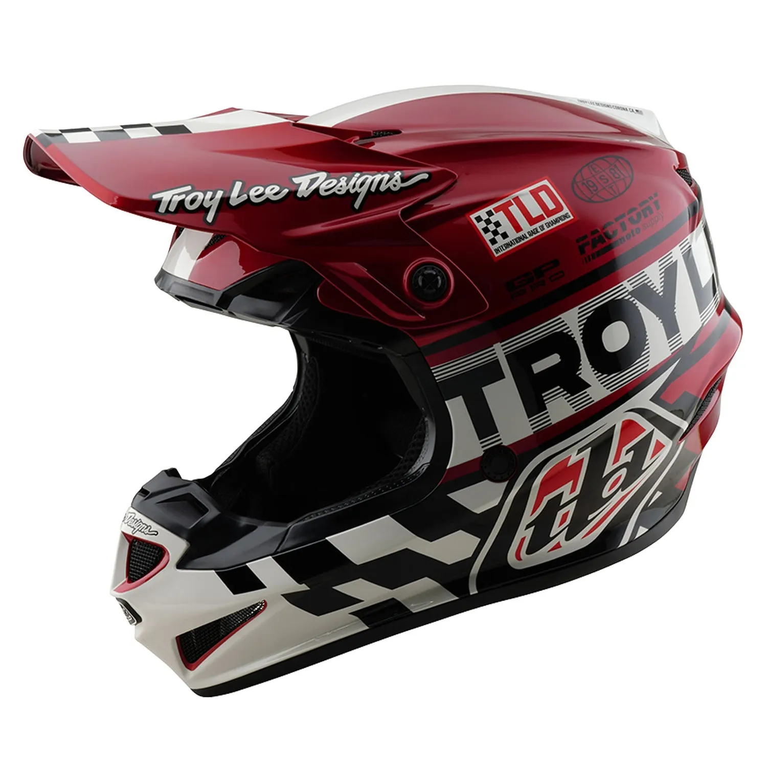 Troy Lee Designs GP Pro casco motocross fifty-50 white red
