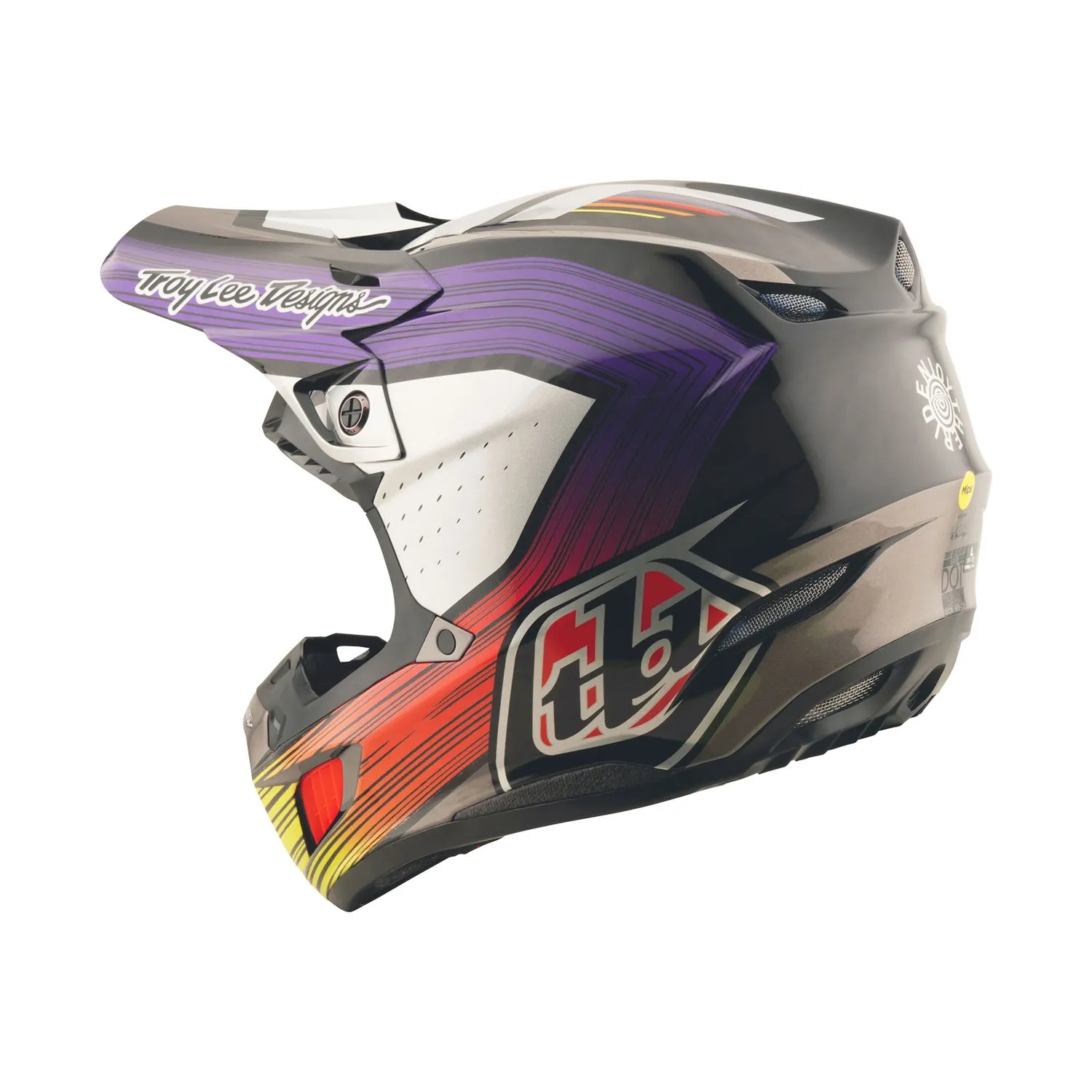 Troy Lee Designs SE5 Carbon MIPS casco cross nero viola stripes