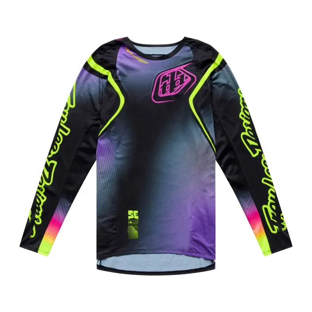 Troy Lee Designs SE Pro Wander Maglia Moto Nero Viola Traspirante
