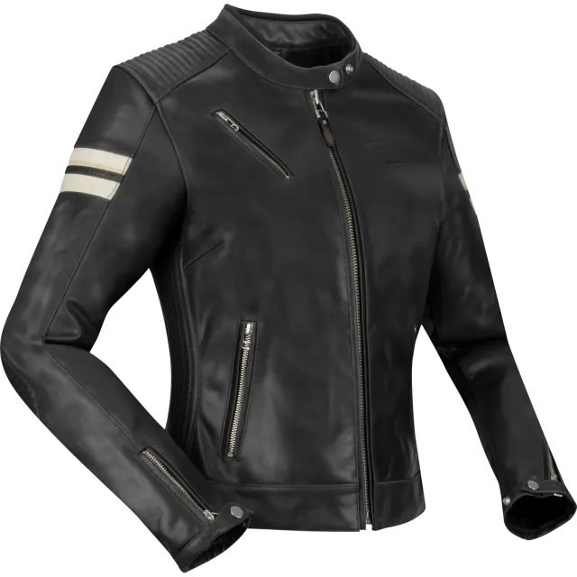 Segura Lady Romeo giubbotto moto pelle donna nero bianco