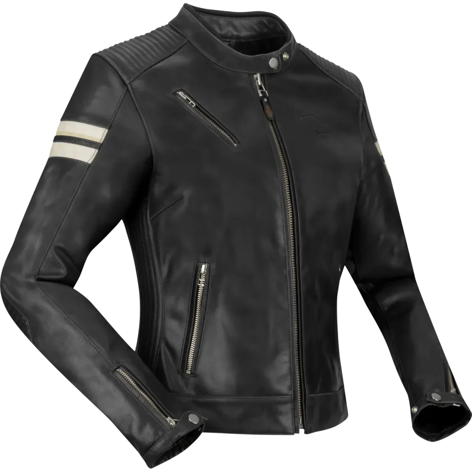 Segura Lady Romeo giubbotto moto pelle donna nero bianco