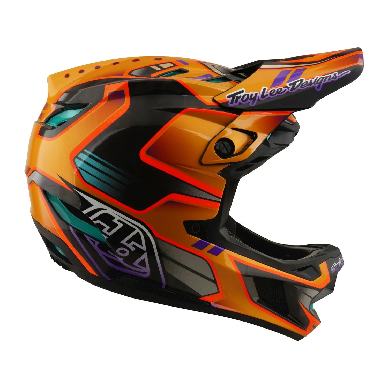 Troy Lee Designs D4 Carbon Casco Crest Gold downhill