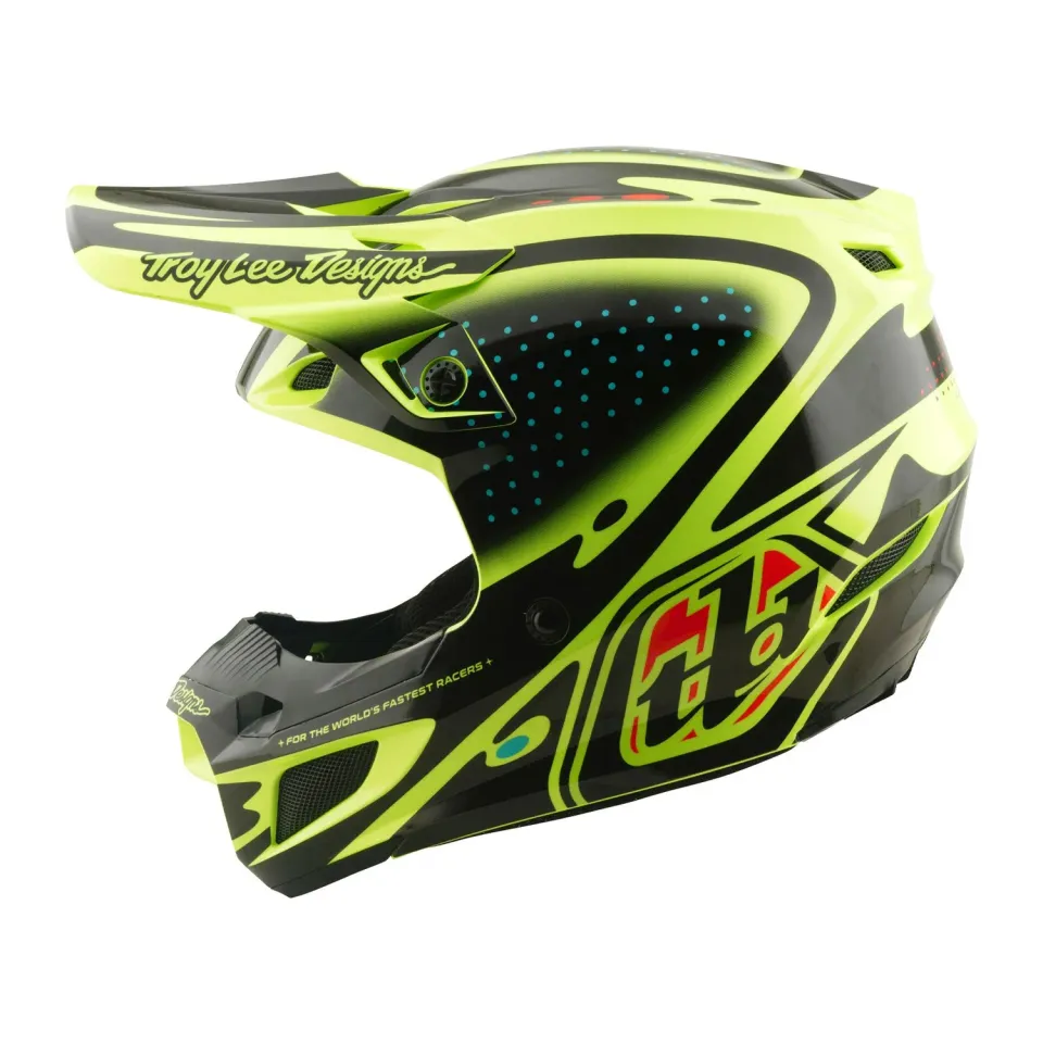 Troy Lee Designs SE5 casco cross flo yellow policarbonato MIPS