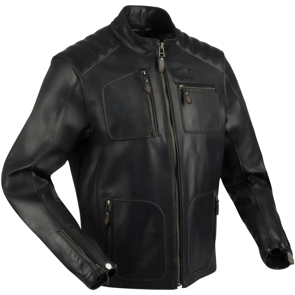 Segura Lewis Giubbotto Moto Nero Pelle Impermeabile