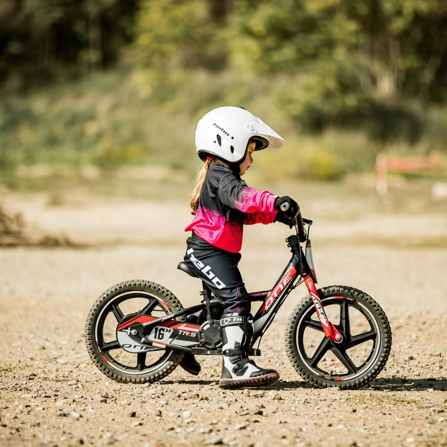 Hebo Pro V Dripped Junior pantaloni trial rosa ginocchiere CE