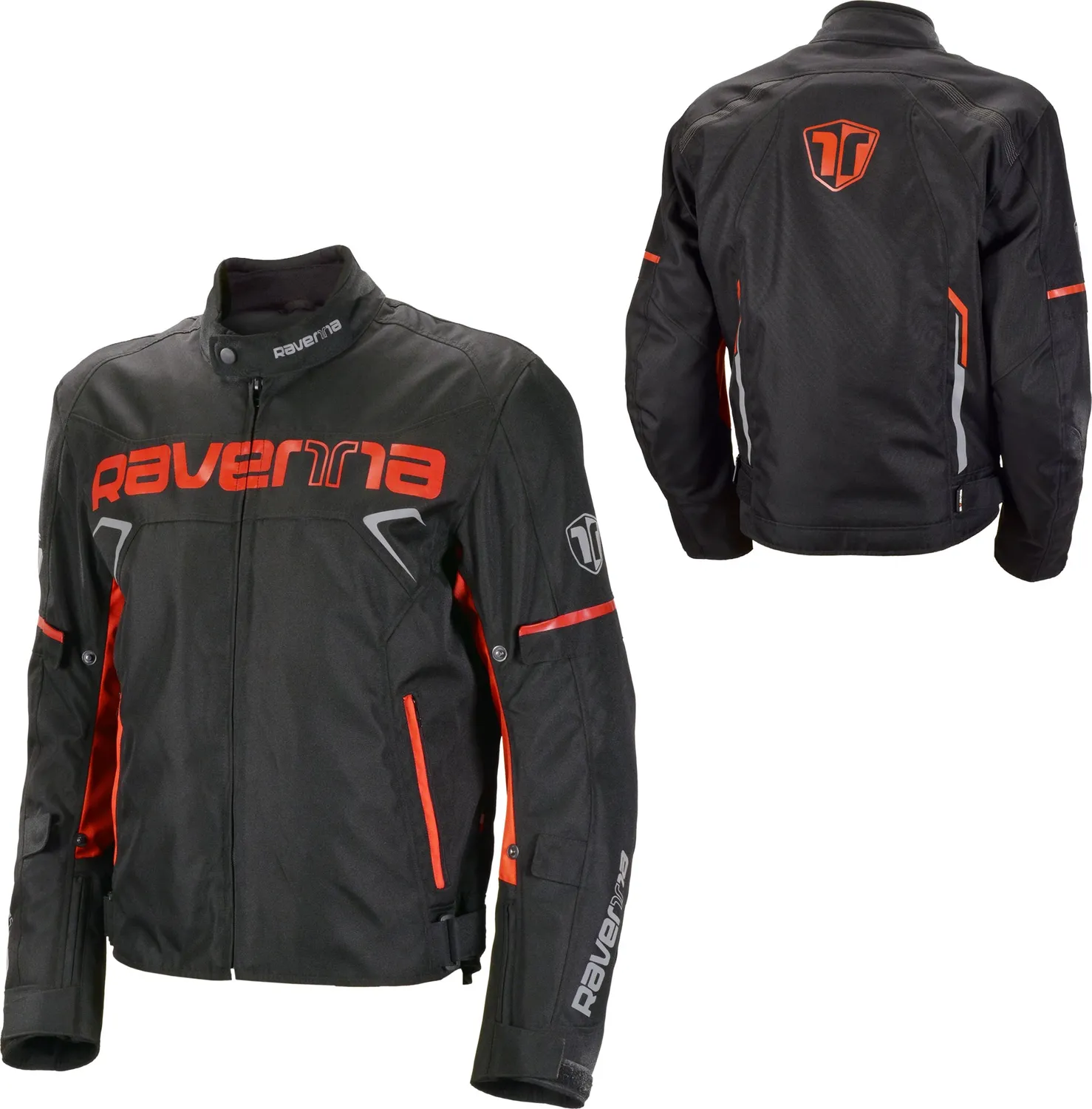 Ravenna giacca moto tessuto nero rosso 2 strati