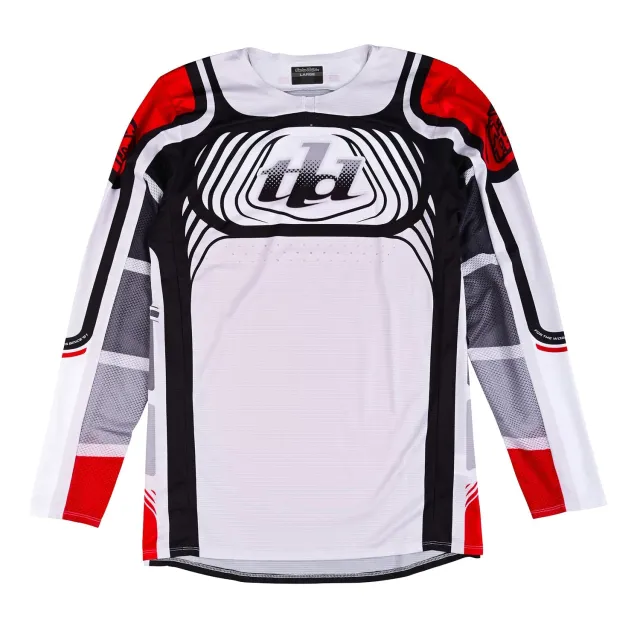 Troy Lee Designs SE Pro Wavez maglia moto off-white rossa