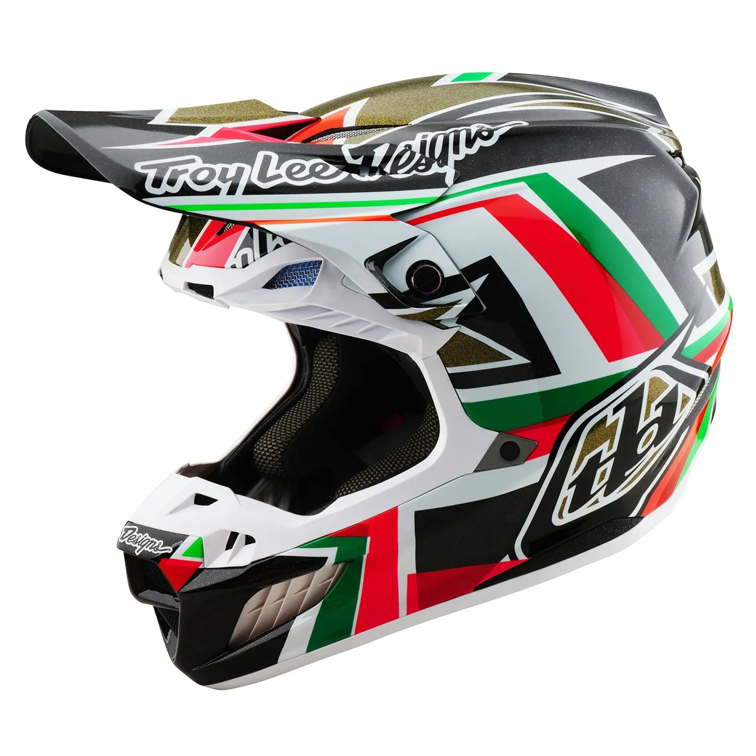 Troy Lee Designs SE5 Carbon casco moto nero Labyrinth MIPS