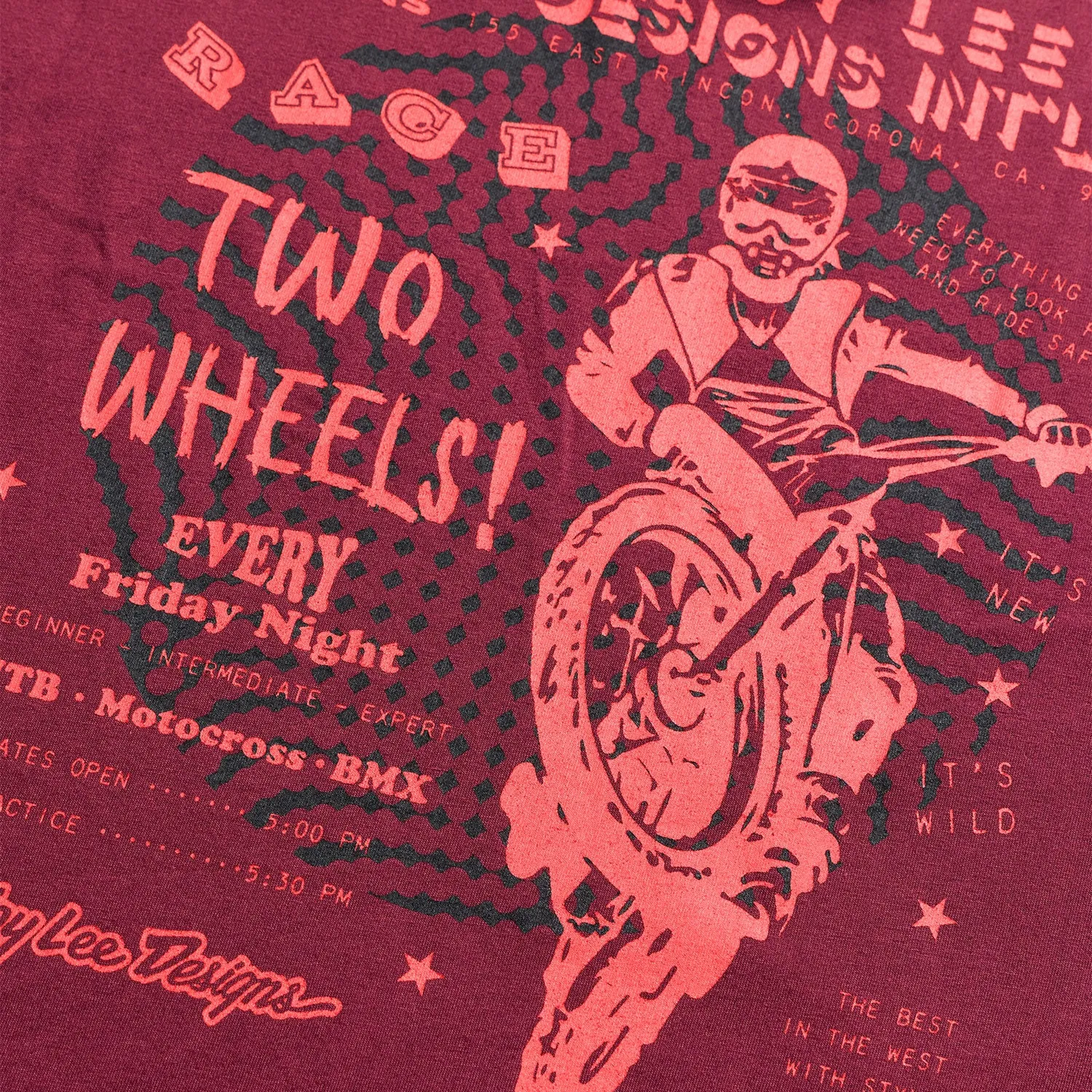 Troy Lee Designs Friday Night T-Shirt Manica Lunga Sangria