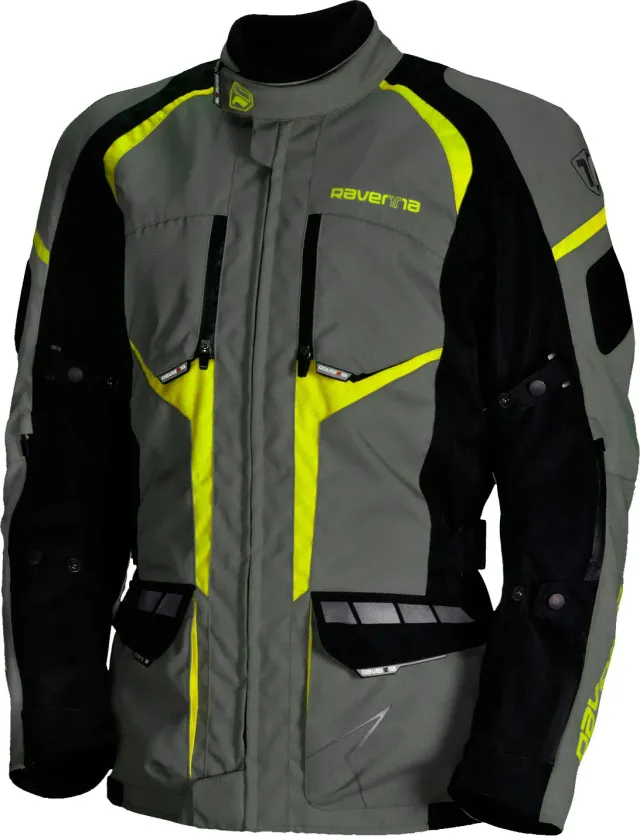 Ravenna giacca moto touring grigio fluo 3 strati