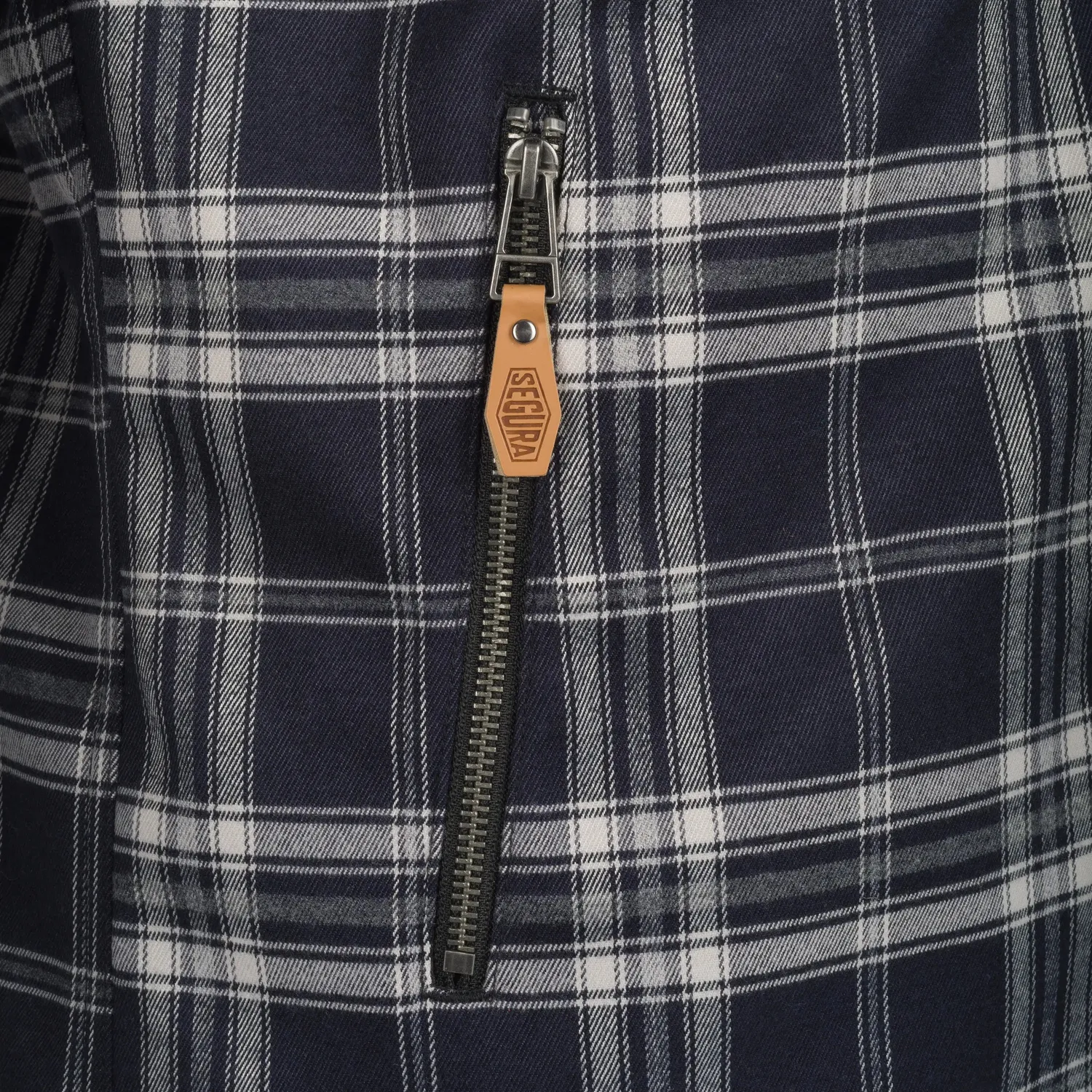 Segura Traffic giacca moto uomo bianco blu soft tartan